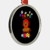Hakuna Matata niedlicher Löwenkönig Silbernes Ornament (Rechts)