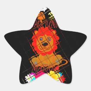 Hakuna Matata niedlicher Löwenkönig Stern-Aufkleber