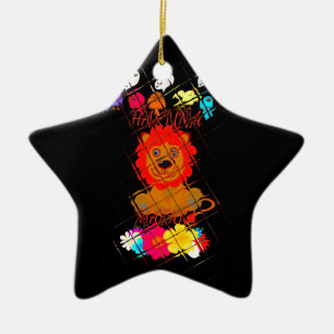 Hakuna Matata niedliches Baby-Löwe-Königsdesign Keramikornament