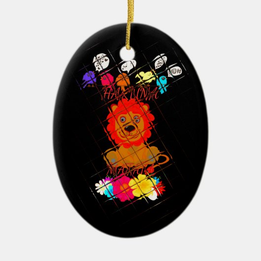 Hakuna Matata niedliches Baby-Löwe-Königsdesign Keramikornament (Vorne)