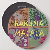 Hakuna Matata niedliches phantastisches Kunstwerk. Button (Vorne & Hinten)