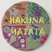 Hakuna Matata niedliches phantastisches Kunstwerk. Button (Vorderseite)