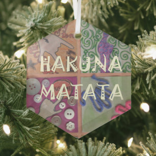 Hakuna Matata niedliches phantastisches Kunstwerk. Ornament Aus Glas