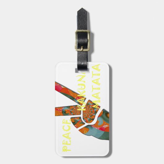 Hakuna Matata Peace Gepäckanhänger (Vorderseite vertikal)