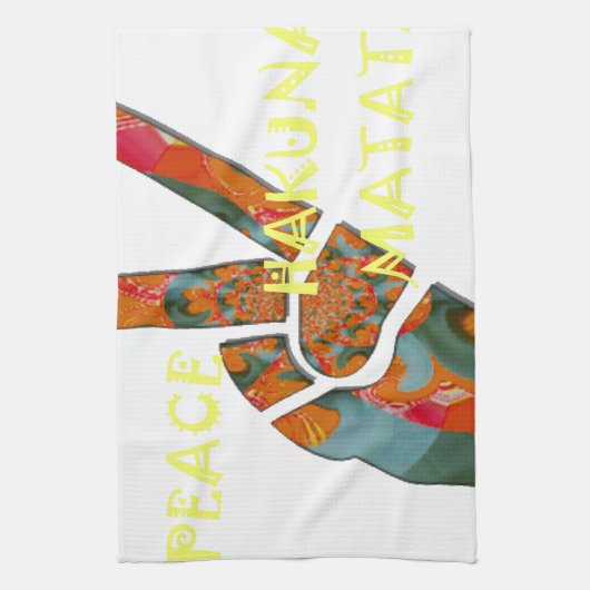 Hakuna Matata Peace Geschirrtuch (Vertikal)