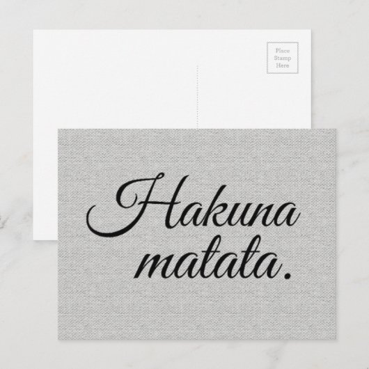 Hakuna matata postkarte (Vorne/Hinten)