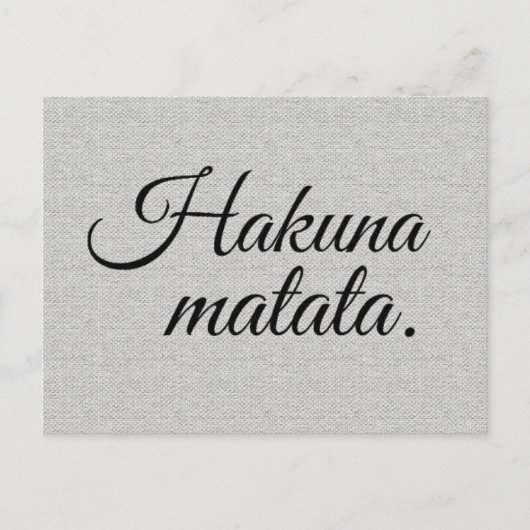 Hakuna matata postkarte (Vorderseite)