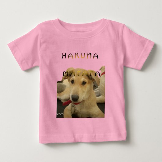 "Hakuna Matata Pup" - Worry-free Puppy Liebe Baby T-shirt (Vorderseite)