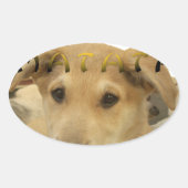 "Hakuna Matata Pup" - Worry-free Puppy Liebe Ovaler Aufkleber (Vorderseite)