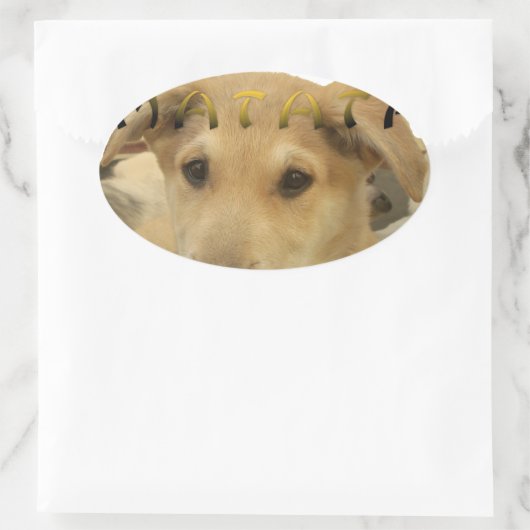 "Hakuna Matata Pup" - Worry-free Puppy Liebe Ovaler Aufkleber (Tasche)