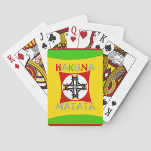 Hakuna Matata Rasta Farbe Rot Golden Grün Spielkarten