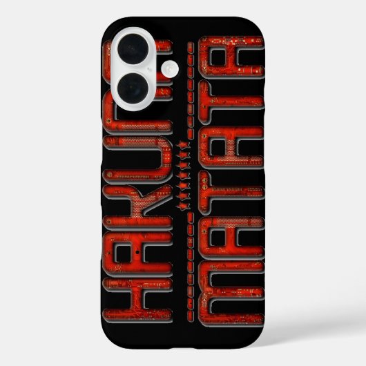 Hakuna Matata Red Stars Techno Case-Mate iPhone Hülle (Rückseite)