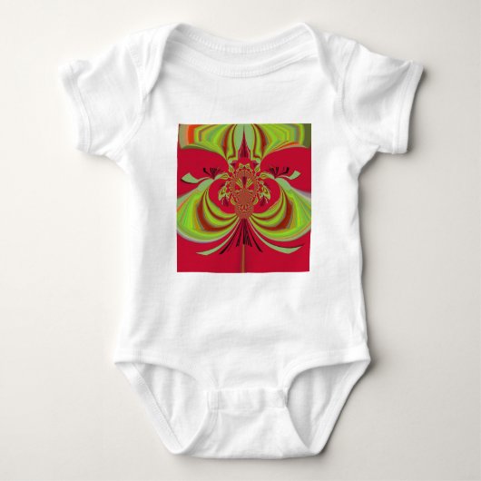 Hakuna Matata rotes gelbes Design Baby Strampler (Vorderseite)