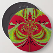 Hakuna Matata rotes gelbes Design Button (Vorne & Hinten)