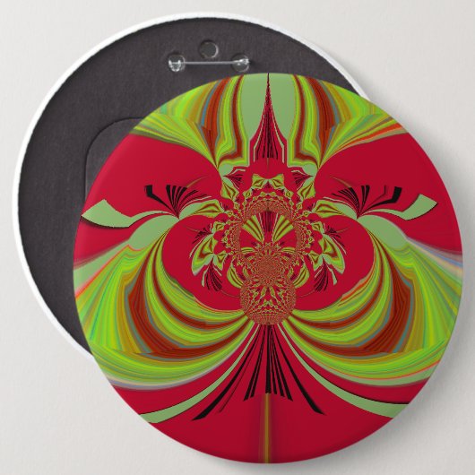 Hakuna Matata rotes gelbes Design Button (Vorne & Hinten)