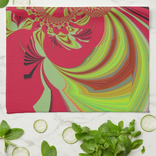 Hakuna Matata rotes gelbes Design Handtuch (Gefaltet)