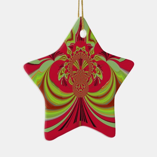 Hakuna Matata rotes gelbes Design Keramik Ornament (Rechts)