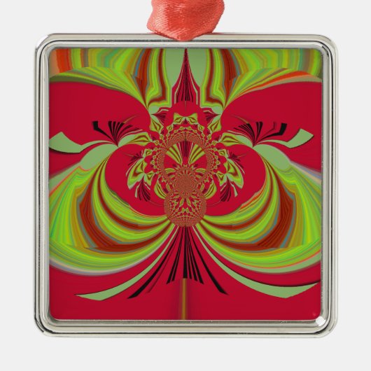 Hakuna Matata rotes gelbes Design Ornament Aus Metall (Vorne)