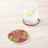 Hakuna Matata rotes gelbes Design Sandstein Untersetzer (Seite)