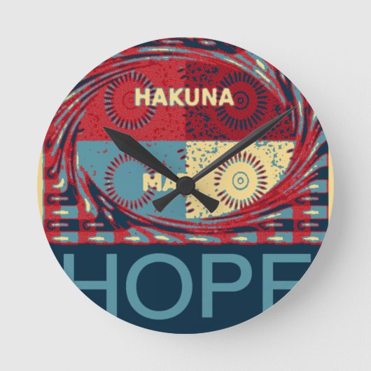 Hakuna matata runde wanduhr (Vorderseite)