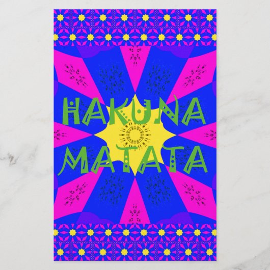 Hakuna Matata Schöne Phantastische Designfarben Briefpapier (Vorderseite)