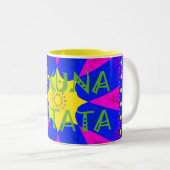 Hakuna Matata Schöne Phantastische Designfarben Zweifarbige Tasse (VorderseiteRechts)