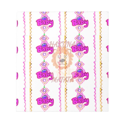 Hakuna Matata: Schönes Design-Motiv für Baby-Löwen Notizblock (Vorderseite)