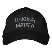 Hakuna Matata: Silbernes Premium-Kopfbedeckung Ach Bestickte Baseballkappe (Vorderseite)