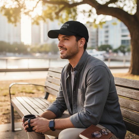 Hakuna Matata: Silbernes Premium-Kopfbedeckung Ach Bestickte Baseballkappe