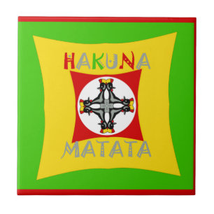 Hakuna Matata Spaß Rasta-Farben: Lebendig & Sorglo Fliese