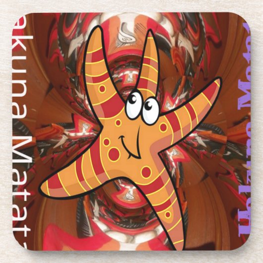 Hakuna Matata Starfish Design Getränkeuntersetzer (Vorderseite)