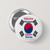 Hakuna Matata Südkorea Art Print/Graphic Button (Vorne & Hinten)
