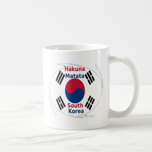 Hakuna Matata Südkorea Art Print/Graphic Kaffeetasse (Rechts)