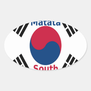 Hakuna Matata Südkorea Art Print/Graphic Ovaler Aufkleber