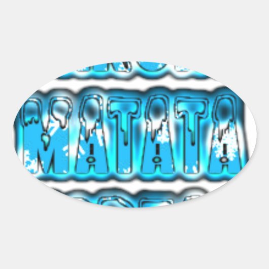 Hakuna Matata Südkorea Art Print/Graphic Ovaler Aufkleber (Vorderseite)