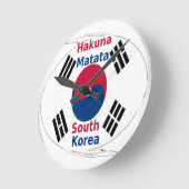Hakuna Matata Südkorea Art Print/Graphic Runde Wanduhr (Winkel)