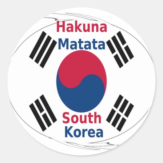 Hakuna Matata Südkorea Art Print/Graphic Runder Aufkleber (Vorderseite)