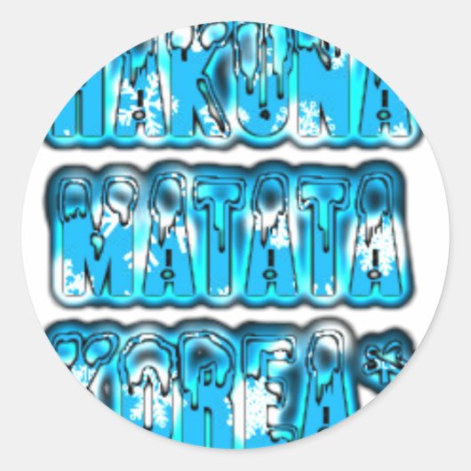 Hakuna Matata Südkorea Art Print/Graphic Runder Aufkleber (Vorderseite)