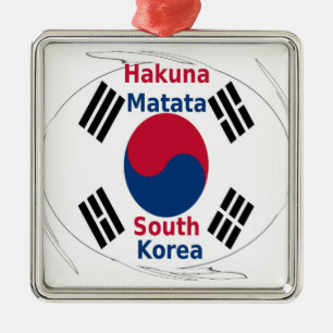 Hakuna Matata Südkorea Art Print/Graphic Silbernes Ornament