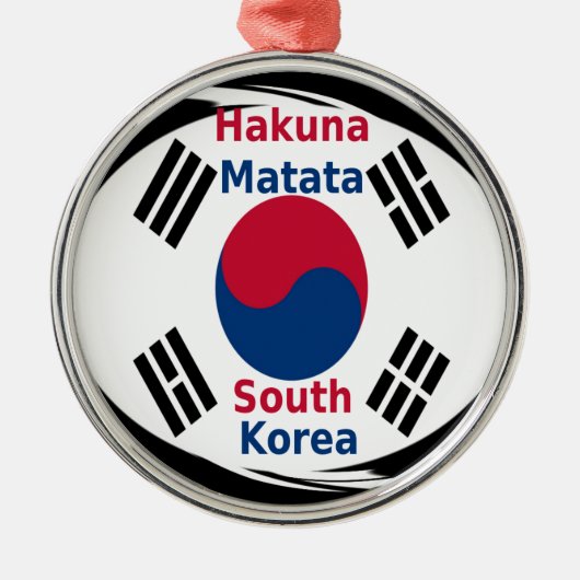 Hakuna Matata Südkorea Silbernes Ornament (Vorne)