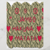 Hakuna Matata Talk Money Art Print Design Briefbogen (Vorderseite)