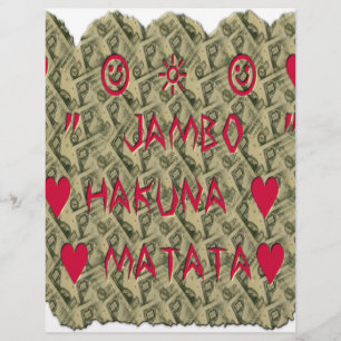 Hakuna Matata Talk Money Art Print Design Briefbogen