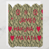 Hakuna Matata Talk Money Art Print Design Briefbogen (Vorne/Hinten)