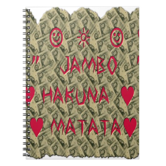 Hakuna Matata Talk Money Art Print Design Notizblock (Vorderseite)