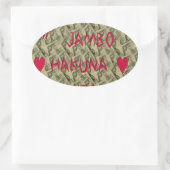 Hakuna Matata Talk Money Art Print Design Ovaler Aufkleber (Tasche)