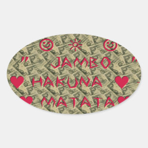 Hakuna Matata Talk Money Art Print Design Ovaler Aufkleber