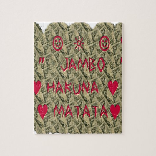 Hakuna Matata Talk Money Art Print Design Puzzle (Vertikal)