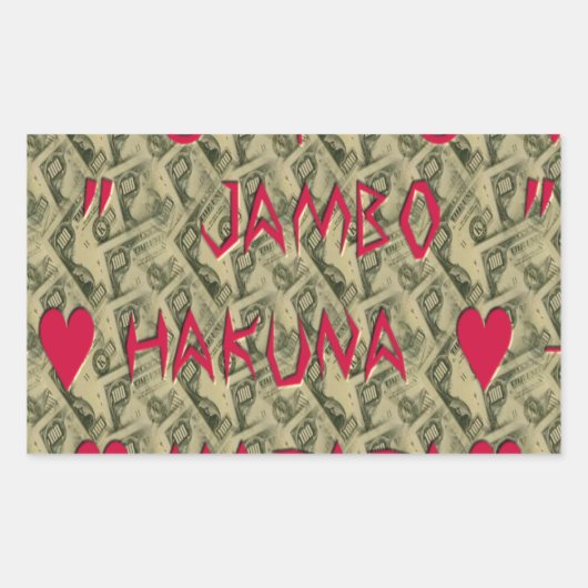 Hakuna Matata Talk Money Art Print Design Rechteckiger Aufkleber (Vorderseite)