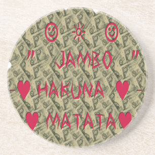 Hakuna Matata Talk Money Kunst Druck Design Sandstein Untersetzer