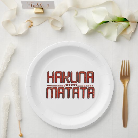 Hakuna Matata Techno Art Paper Tellers Pappteller (Hochzeit)